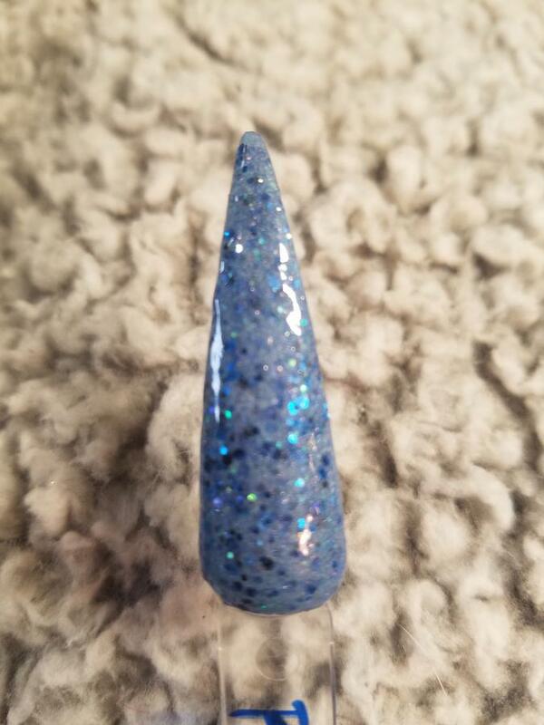 Nail polish swatch / manicure of shade Great Lakes Dips Blue Jeans and a Rosary
