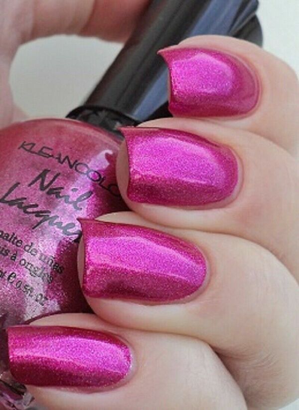 Nail polish swatch / manicure of shade Kleancolor Metallic Pink