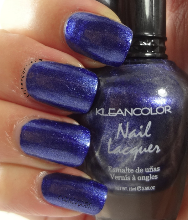 Nail polish swatch / manicure of shade Kleancolor Metallic Sapphire