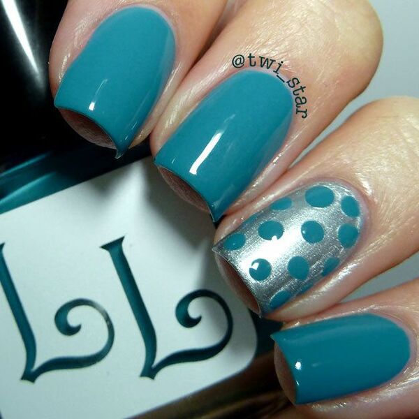 Nail polish swatch / manicure of shade Lucky Lacquer Teal We Meet Again