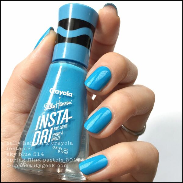 Nail polish swatch / manicure of shade Sally Hansen Sky Blue