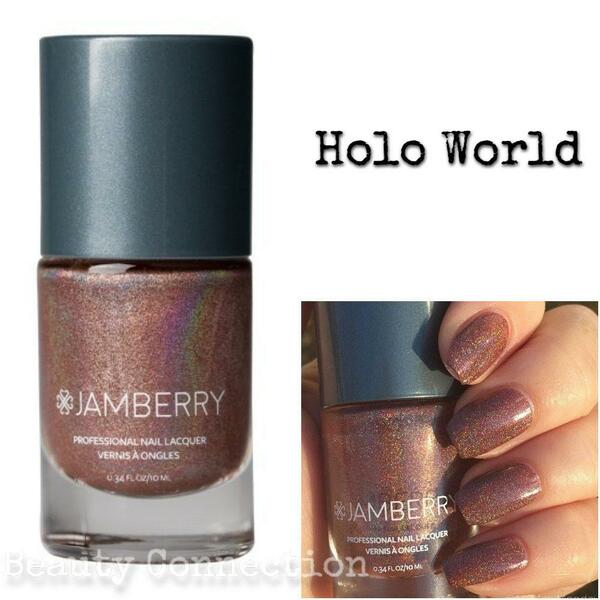 Nail polish swatch / manicure of shade Jamberry Holo World