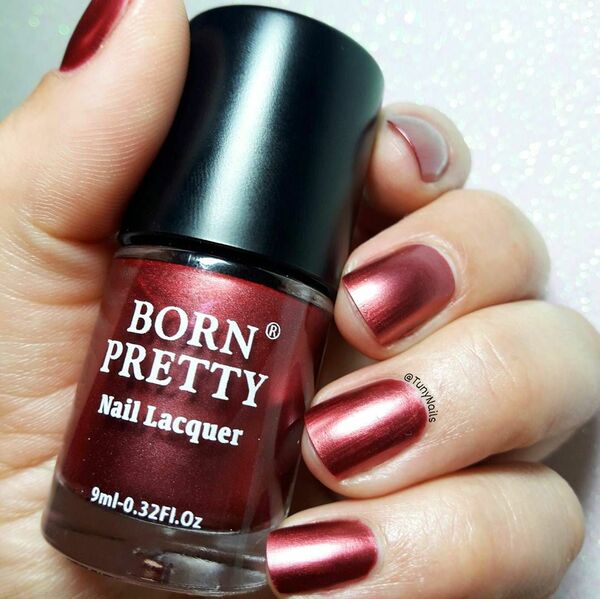 Nail polish swatch / manicure of shade Born Pretty Royal Wine