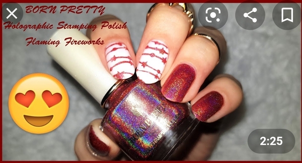 Nail polish swatch / manicure of shade Born Pretty Flaming Fireworks