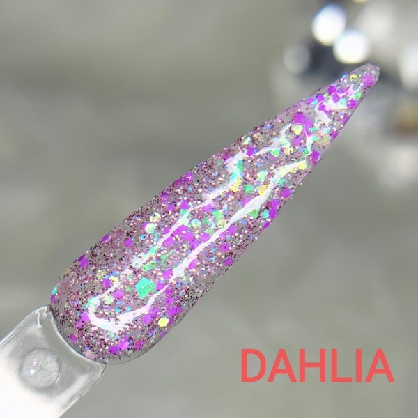 Nail polish swatch / manicure of shade Zebra Glitter and Nails Dahlia