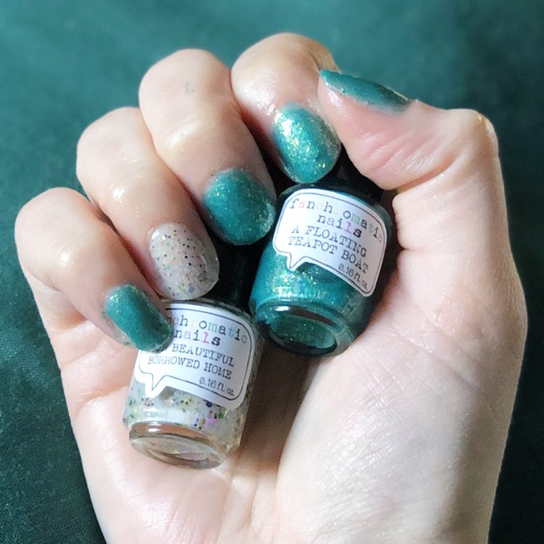 Nail polish swatch / manicure of shade Fanchromatic Nails A Floating Teapot Boat