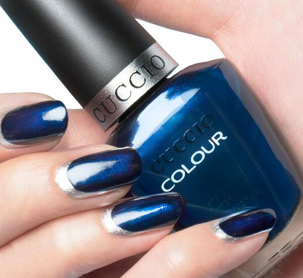 Nail polish swatch / manicure of shade Cuccio On The Nile Blue