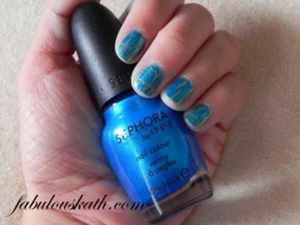 Nail polish swatch / manicure of shade Sephora by OPI Turquoise Blasted
