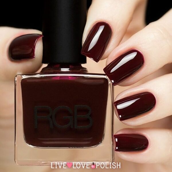 Nail polish swatch / manicure of shade RGB Cosmetics Oxblood