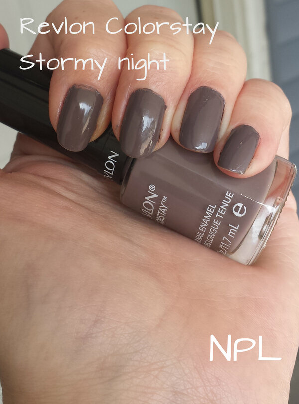 Nail polish swatch / manicure of shade Revlon Stormy Night