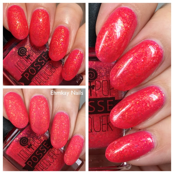 Nail polish swatch / manicure of shade Lollipop Posse Lacquer To San Antonio, With Love