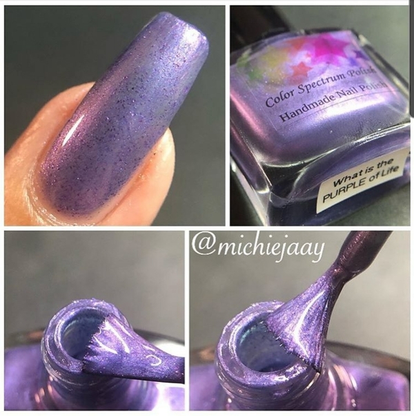 Nail polish swatch / manicure of shade Color Spectrum Polish What Is The PURPLE of Life