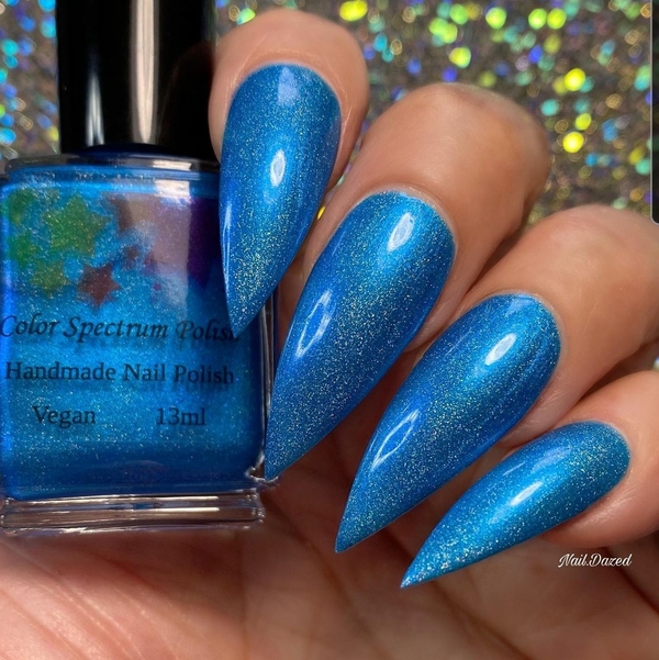 Nail polish swatch / manicure of shade Color Spectrum Polish Life's a Beach, Find Your Wave
