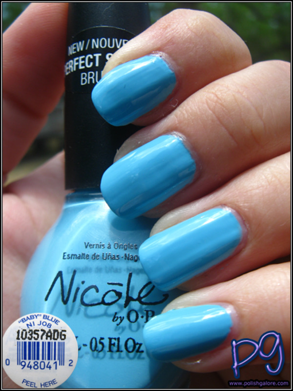 Nail polish swatch / manicure of shade Nicole by OPI “Baby” Blue