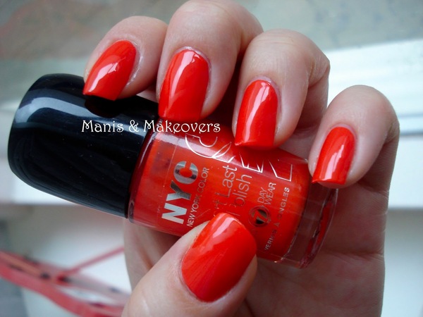 Nail polish swatch / manicure of shade NYC Timeless Tangerine