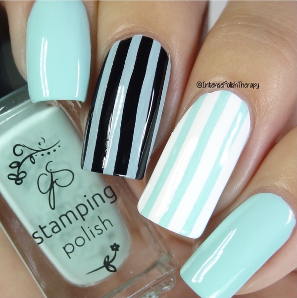 Nail polish swatch / manicure of shade Clear Jelly Stamper April Showers