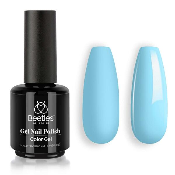 Nail polish swatch / manicure of shade Beetles Robin Egg