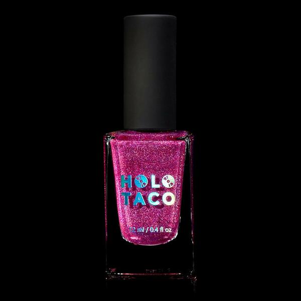 Nail polish swatch / manicure of shade Holo Taco Hot-Wire Pink