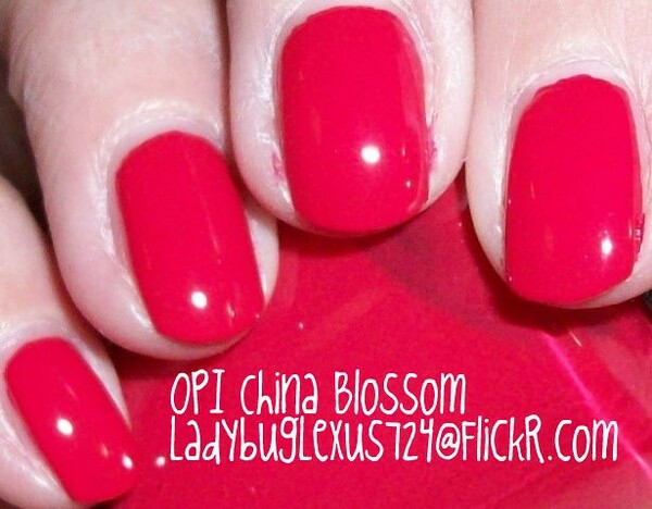 Nail polish swatch / manicure of shade OPI China Blossom