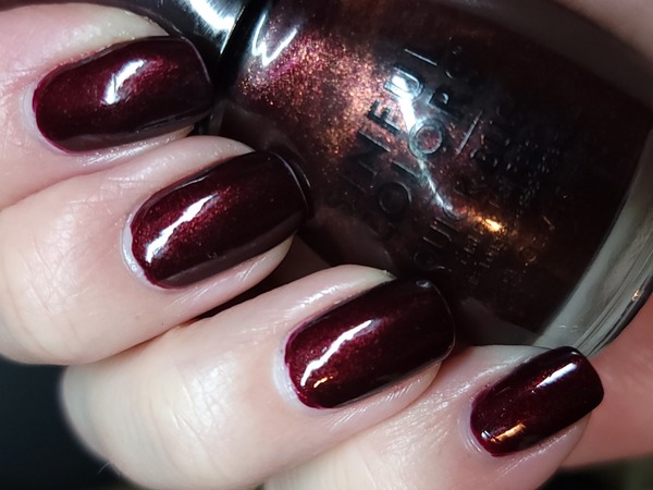 Nail polish swatch / manicure of shade Sinful Colors Blackcherry