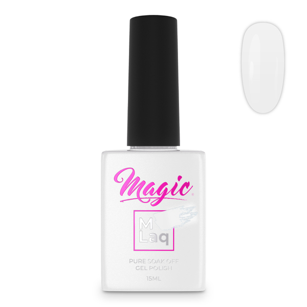 Nail polish swatch / manicure of shade Mlaq Dreamy White