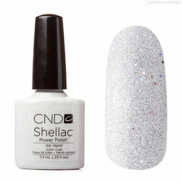 Nail polish swatch / manicure of shade CND Shellac Ice vapor