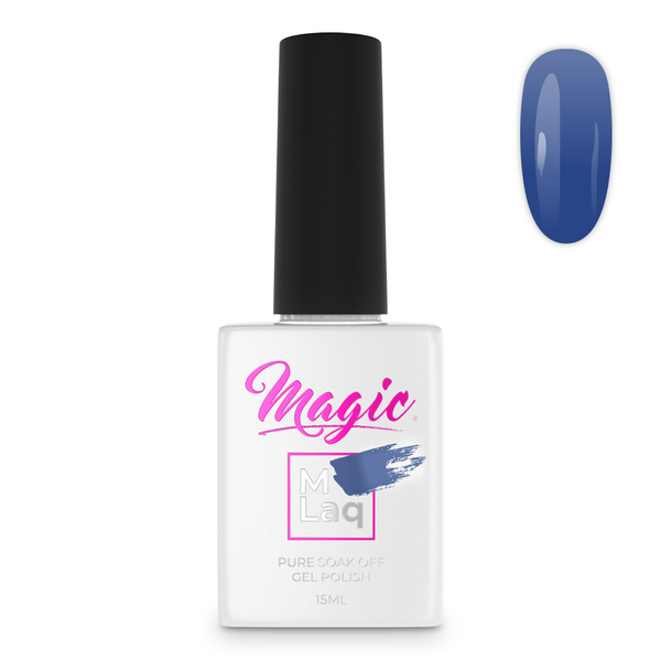 Nail polish swatch / manicure of shade Mlaq Dazzling Blue