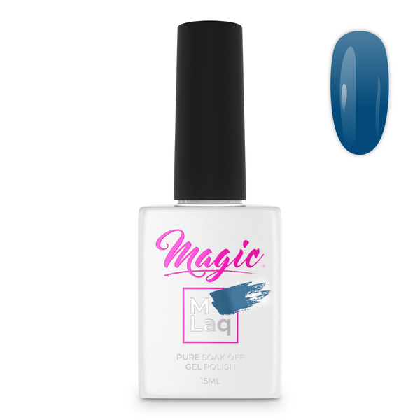 Nail polish swatch / manicure of shade Mlaq Blue Nightingale
