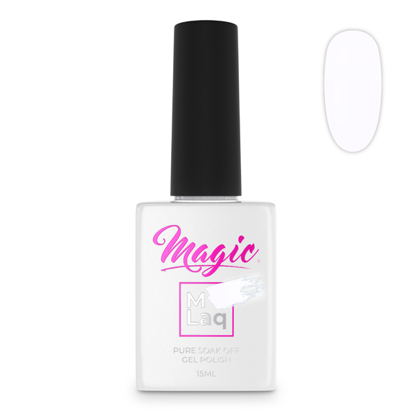 Nail polish swatch / manicure of shade Mlaq Iceberg White