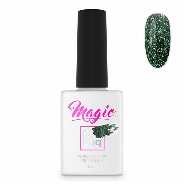 Nail polish swatch / manicure of shade Mlaq Reflections Green