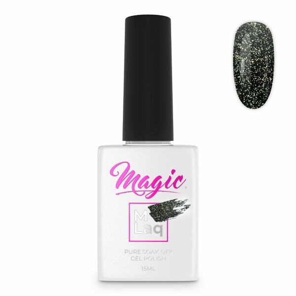 Nail polish swatch / manicure of shade Mlaq Reflections Dark Green