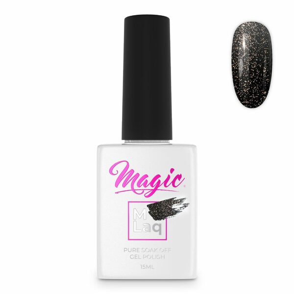 Nail polish swatch / manicure of shade Mlaq Reflections Black