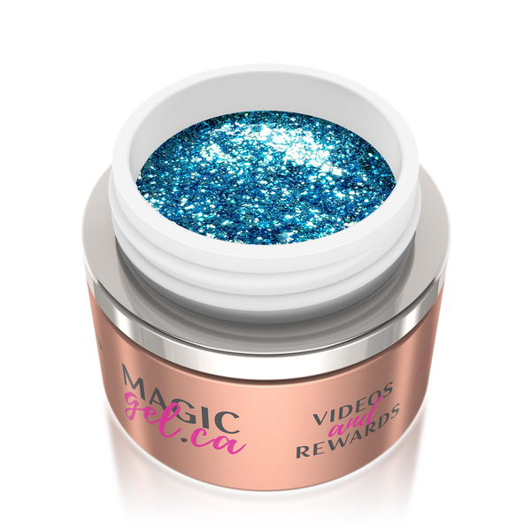Nail polish swatch / manicure of shade Magic Gel Azure Ice