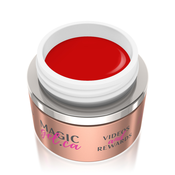 Nail polish swatch / manicure of shade Magic Gel Scarlet Tulip