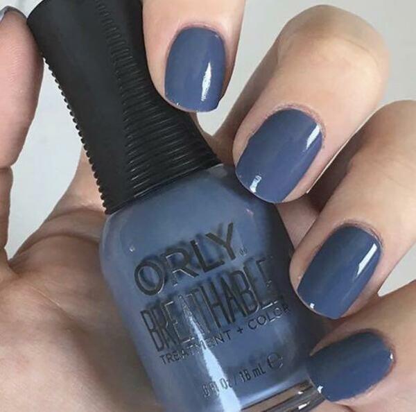 Nail polish swatch / manicure of shade Orly De-Stressed Denim