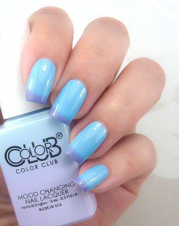 Nail polish swatch / manicure of shade Color Club Blue Skies Ahead