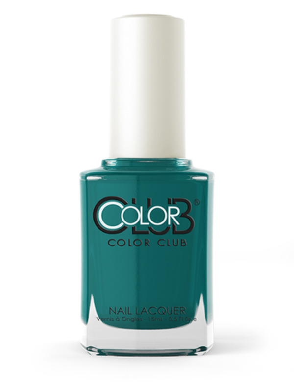 Nail polish swatch / manicure of shade Color Club Teal For Two