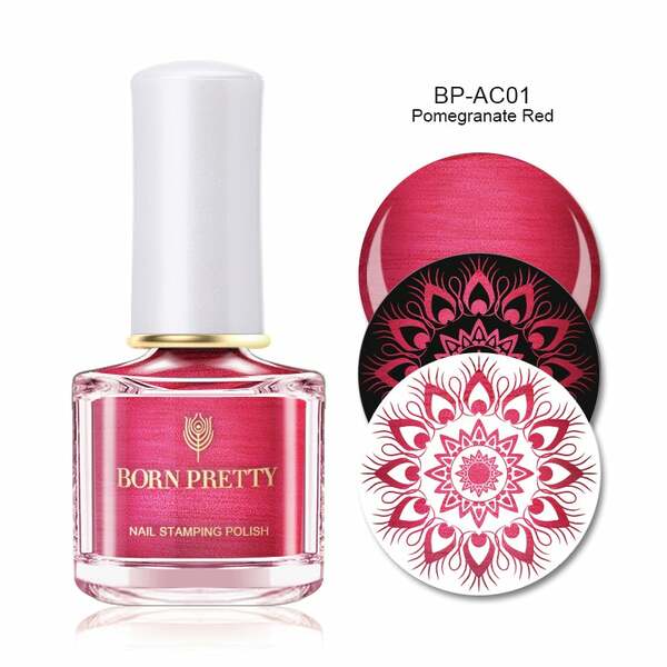 Nail polish swatch / manicure of shade Born Pretty Pomegranate Red