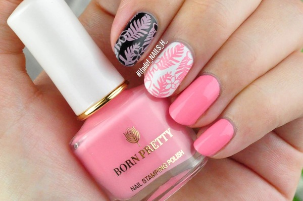 Nail polish swatch / manicure of shade Born Pretty Cherry blossoms
