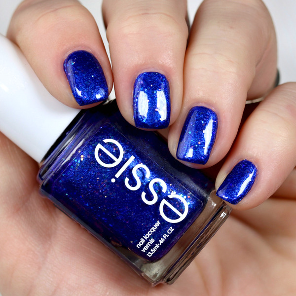 Nail polish swatch / manicure of shade essie Tied and Blue