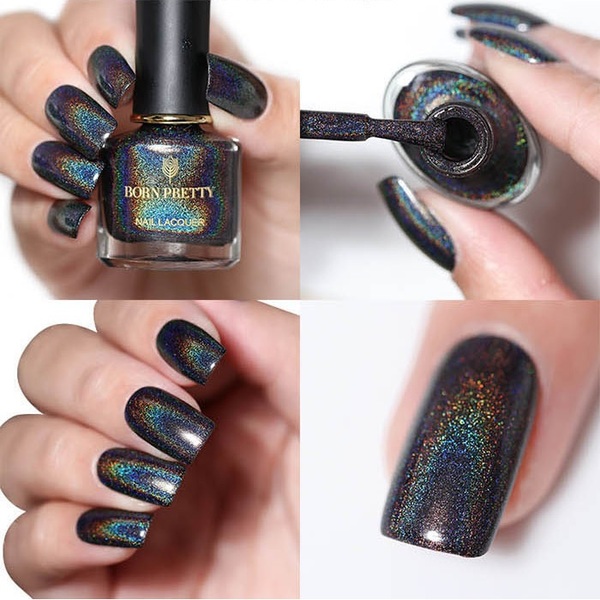 Nail polish swatch / manicure of shade Born Pretty Goddess of Night