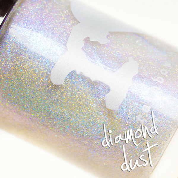 Nail polish swatch / manicure of shade Rainbow Honey Diamond Dust
