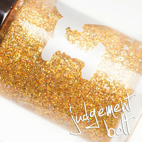Nail polish swatch / manicure of shade Rainbow Honey Judgement Bolt