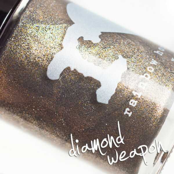 Nail polish swatch / manicure of shade Rainbow Honey Diamond Weapon