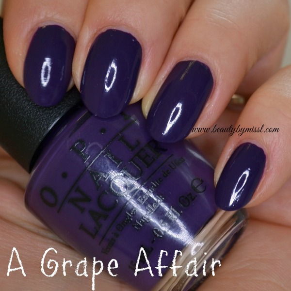 Nail polish swatch / manicure of shade OPI A Grape Affair