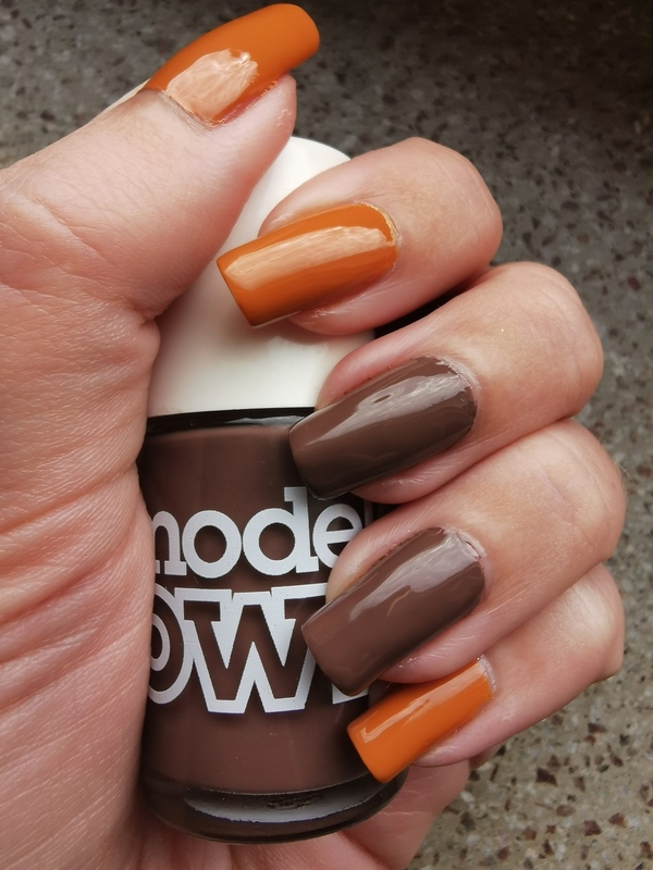 Nail polish swatch / manicure of shade Models Own Becca's Brown