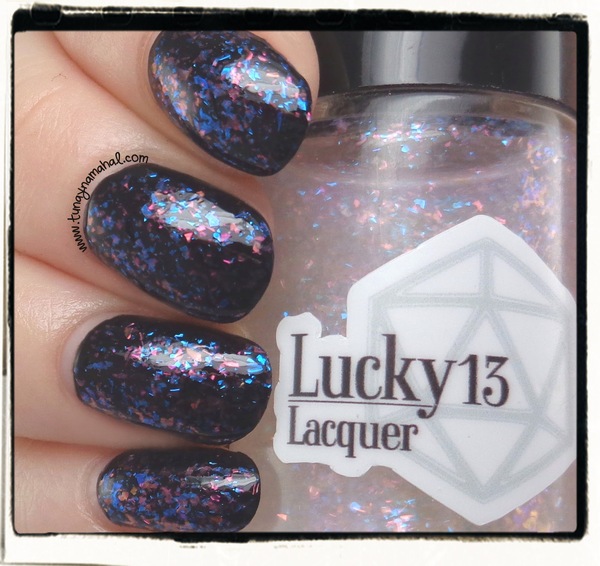 Nail polish swatch / manicure of shade Lucky13 Lacquer Neutron Star