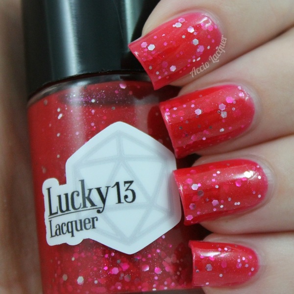 Nail polish swatch / manicure of shade Lucky13 Lacquer Burning Storm
