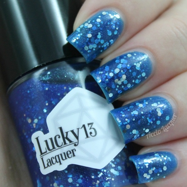 Nail polish swatch / manicure of shade Lucky13 Lacquer Water Bullet
