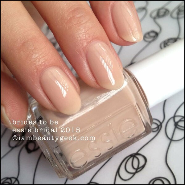 Nail polish swatch / manicure of shade essie Brides to be